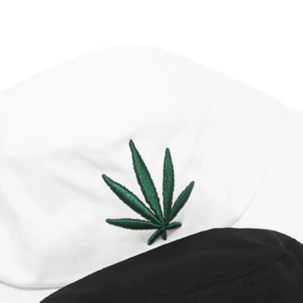 Leaf Embroidery Cotton Bucket Hat